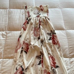 Spring white floral romper